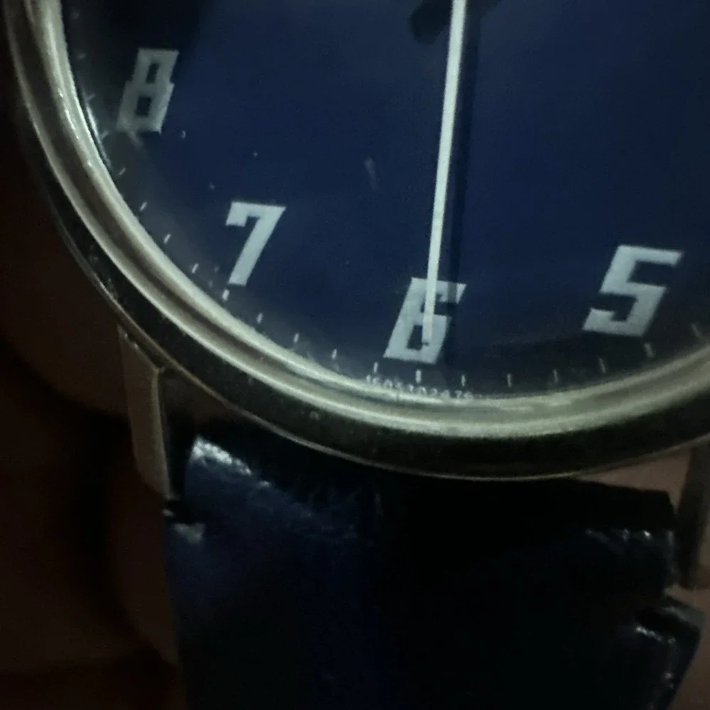 Working Vintage 1976 TIMEX Mens Blue Manual Wind 34mm Watch Blue Strap Rare Runs